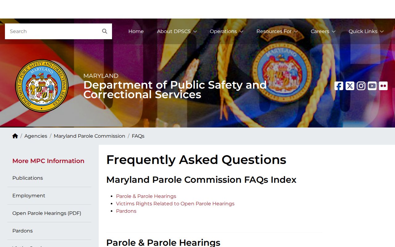 Charles County parole release hearing outcomes on Maryland MPC FAQ