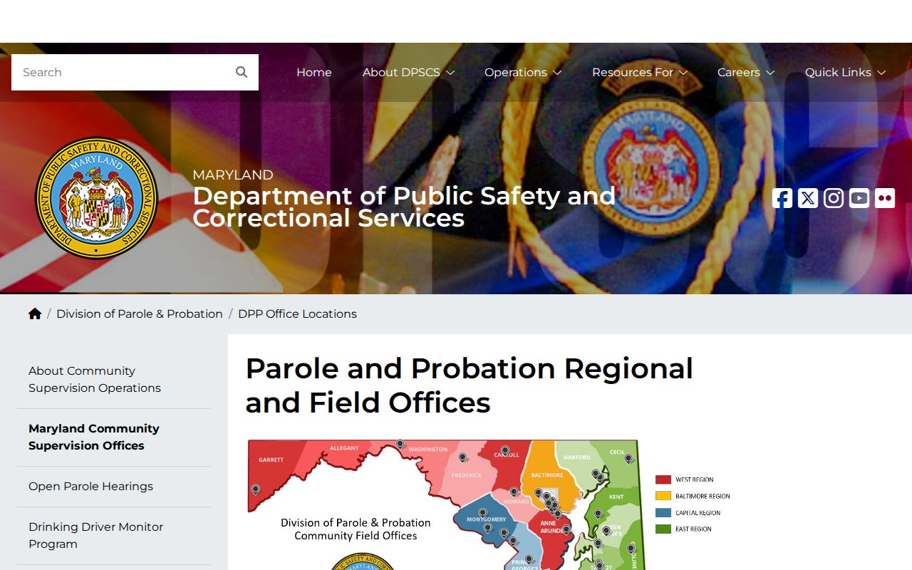 Charles County probation and parole Waldorf DPP office listing